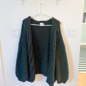 Chunky Green cardigan sweater - princess Polly